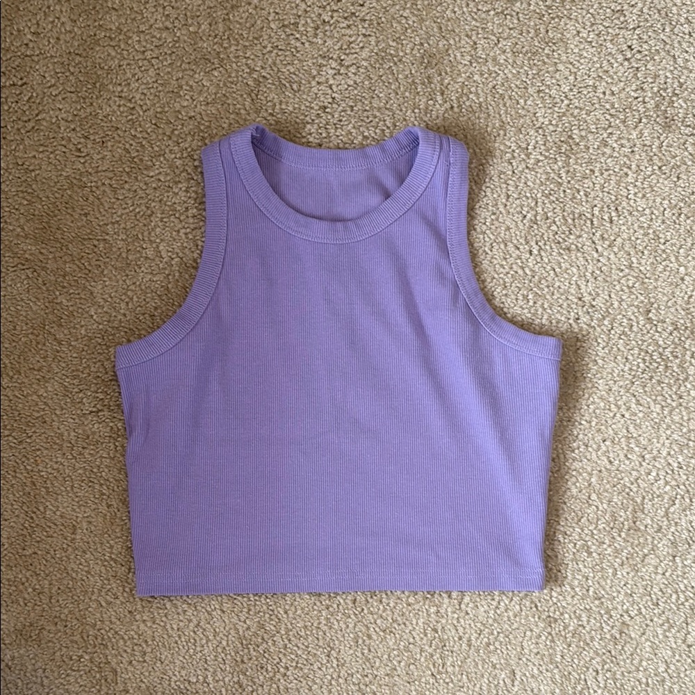 Purple Sleeveless Crop Top